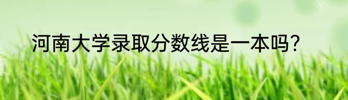 河南大学录取分数线是一本吗？