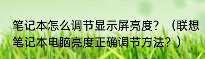 笔记本怎么调节显示屏亮度？（联想笔记本电脑亮度正确调节方法？）
