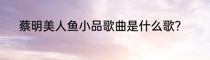 蔡明美人鱼小品歌曲是什么歌？