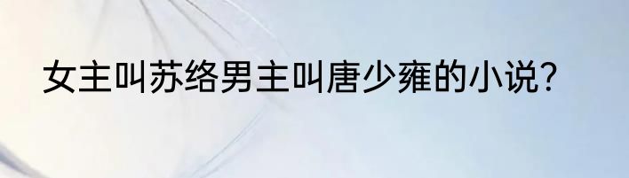 女主叫苏络男主叫唐少雍的小说？