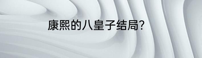 康熙的八皇子结局？