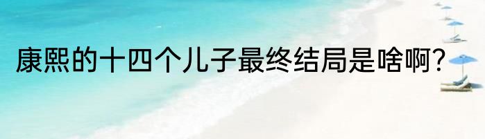 康熙的十四个儿子最终结局是啥啊？