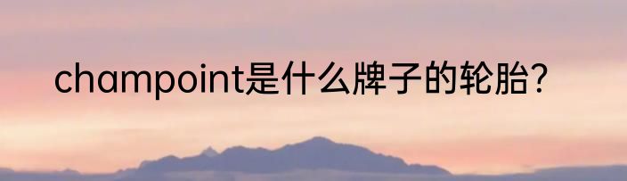 champoint是什么牌子的轮胎？