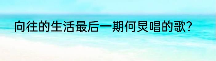 向往的生活最后一期何炅唱的歌？