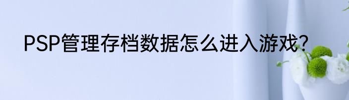 PSP管理存档数据怎么进入游戏？
