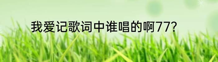 我爱记歌词中谁唱的啊77？