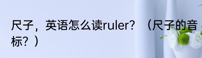 尺子，英语怎么读ruler？（尺子的音标？）