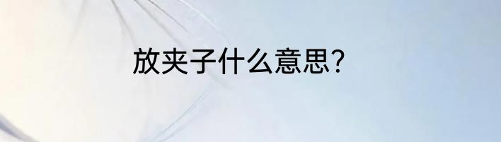 放夹子什么意思？