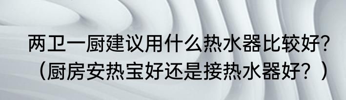 两卫一厨建议用什么热水器比较好？（厨房安热宝好还是接热水器好？）