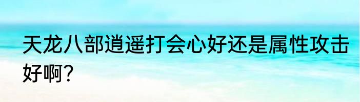 天龙八部逍遥打会心好还是属性攻击好啊？