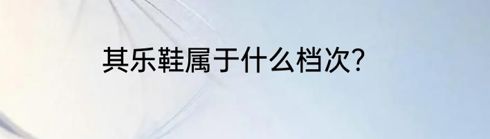其乐鞋属于什么档次？