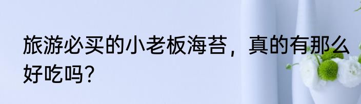 旅游必买的小老板海苔，真的有那么好吃吗？