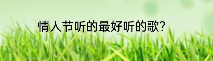 情人节听的最好听的歌？