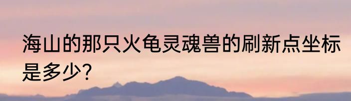 海山的那只火龟灵魂兽的刷新点坐标是多少？
