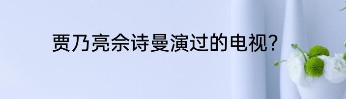 贾乃亮佘诗曼演过的电视？