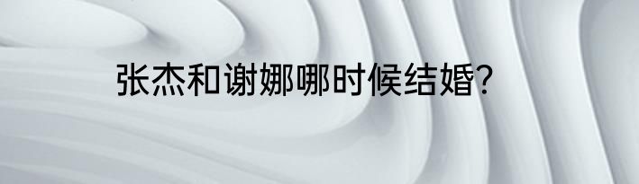 张杰和谢娜哪时候结婚？