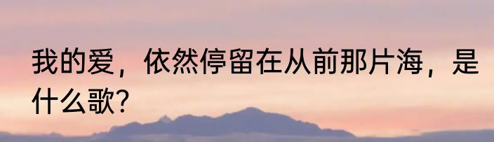 我的爱，依然停留在从前那片海，是什么歌？