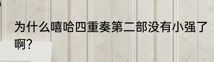 为什么嘻哈四重奏第二部没有小强了啊？