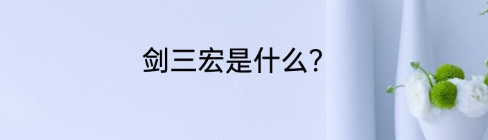剑三宏是什么？