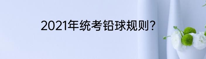 2021年统考铅球规则？
