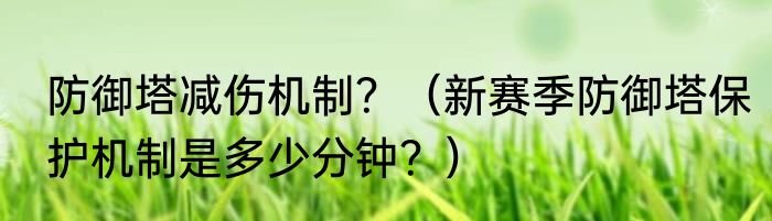 防御塔减伤机制？（新赛季防御塔保护机制是多少分钟？）