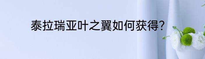 泰拉瑞亚叶之翼如何获得？