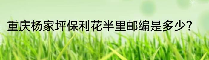重庆杨家坪保利花半里邮编是多少？