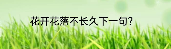 花开花落不长久下一句？