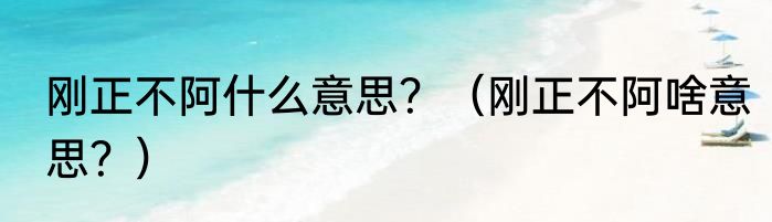 刚正不阿什么意思？（刚正不阿啥意思？）