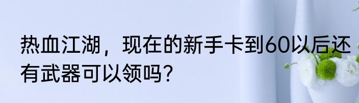热血江湖，现在的新手卡到60以后还有武器可以领吗？
