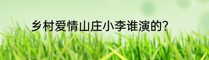 乡村爱情山庄小李谁演的？