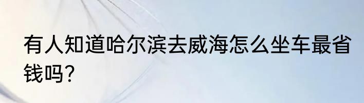 有人知道哈尔滨去威海怎么坐车最省钱吗？