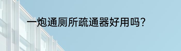 一炮通厕所疏通器好用吗？