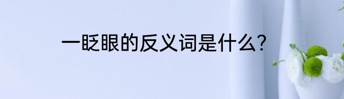 一眨眼的反义词是什么？