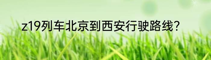 z19列车北京到西安行驶路线？