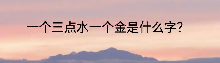 一个三点水一个金是什么字？