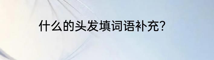 什么的头发填词语补充？