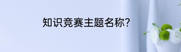 知识竞赛主题名称？