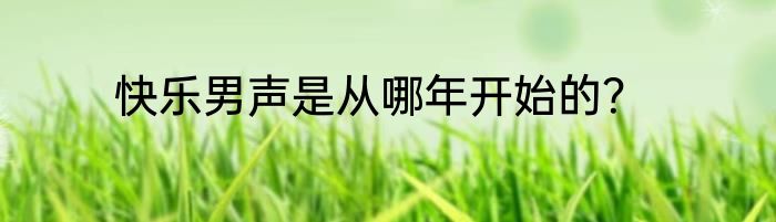 快乐男声是从哪年开始的？