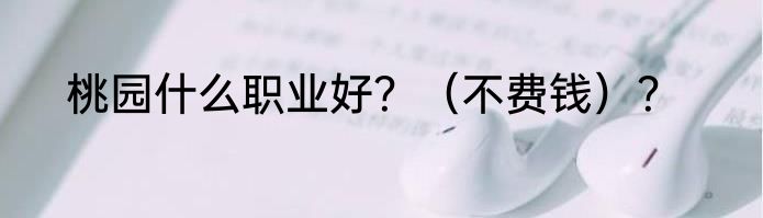 桃园什么职业好？（不费钱）？