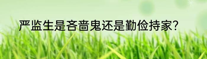严监生是吝啬鬼还是勤俭持家？
