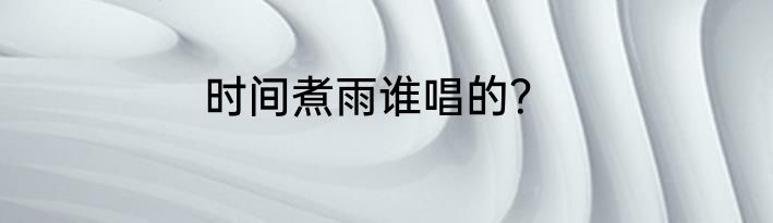 时间煮雨谁唱的？