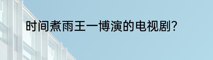 时间煮雨王一博演的电视剧？