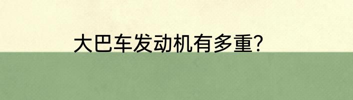 大巴车发动机有多重？