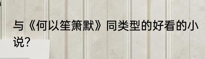 与《何以笙箫默》同类型的好看的小说？