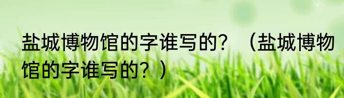 盐城博物馆的字谁写的？（盐城博物馆的字谁写的？）