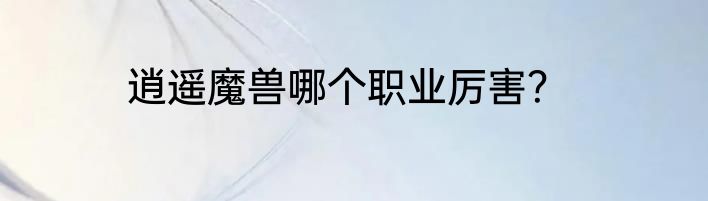 逍遥魔兽哪个职业厉害？