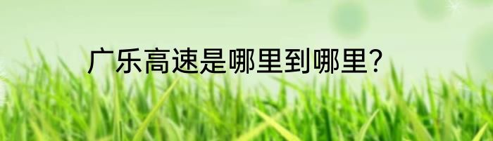 广乐高速是哪里到哪里？