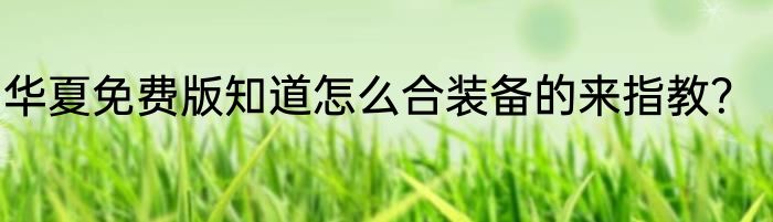 华夏免费版知道怎么合装备的来指教？