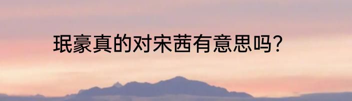 珉豪真的对宋茜有意思吗？